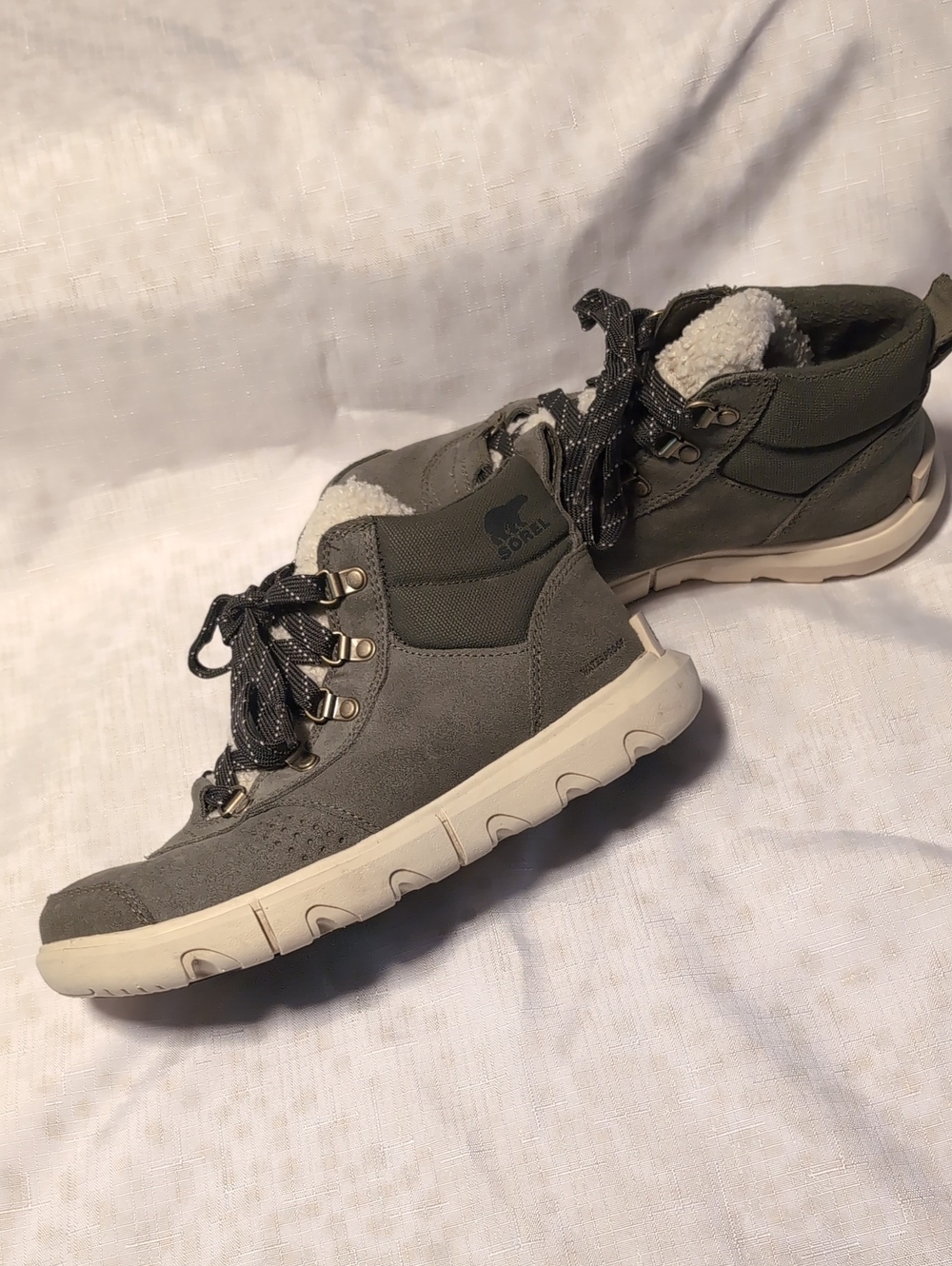 Sorel Women's Olive Green Explorer Next Lace-Up Ankle Boots